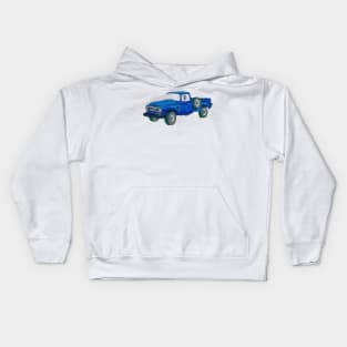 Blue Four-Wheeler Kids Hoodie